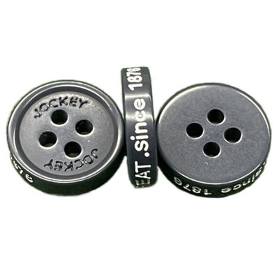 boutons de coloration de craie de Logo Round Plastic Buttons Engraved Front Logo Four Hole Little Rim du côté 0.15g
