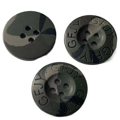 Utilisation gravée de couleur de camouflage de Logo Plastic Coat Buttons 34L pour le chandail de manteau