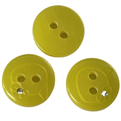 Couleur jaune Diy de Crystal Buttons 18L de Faux de chemise de résine pour la chemise de couture