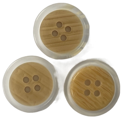 Boutons en bois de faux de polyester avec Rim Use On Coat transparent