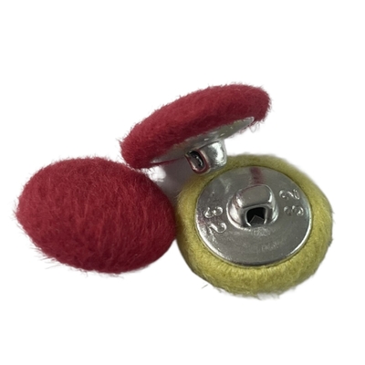 Boutons couverts de tissu adaptés aux besoins du client avec 36L jaune et rouge de jambe en métal