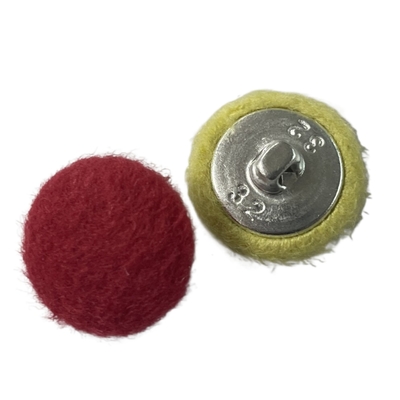 Boutons couverts de tissu adaptés aux besoins du client avec 36L jaune et rouge de jambe en métal