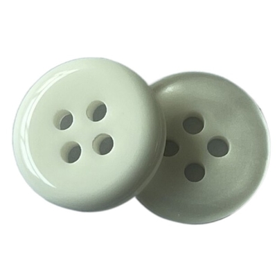 boutons de chemise 16L en plastique avec la craie d'effet de perle dégager le trou blanc de la couleur 4