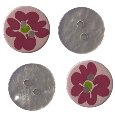 Boutons en plastique imprimés en soie de fantaisie de fleurs colorées avec le trou 2 dans 26L pour des accessoires de vêtement