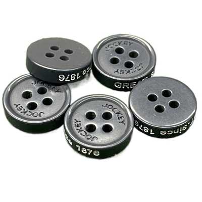 boutons de coloration de craie de Logo Round Plastic Buttons Engraved Front Logo Four Hole Little Rim du côté 0.15g