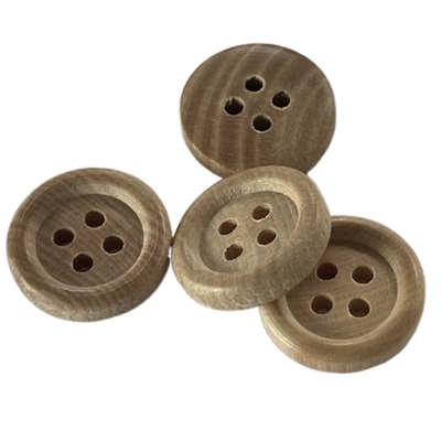 Trou en bois naturel de luxe des boutons 4 avec la texture 28L en bois favorable à l'environnement
