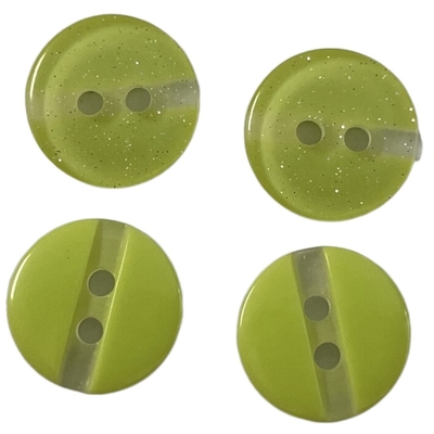 Boutons de chemise en plastique de trou de l'effet deux de scintillement avec la fente du fond de craie dans 22L