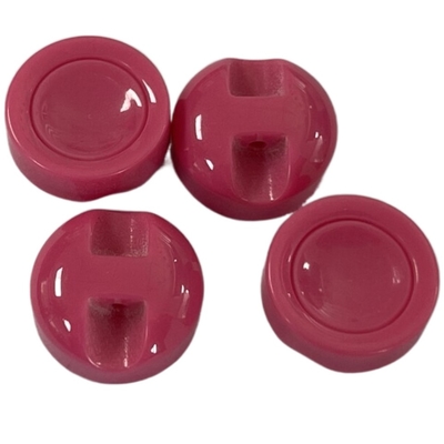 Boutons de jambe rouges de résine en plastique avec Front Side One Hole On concave le dos