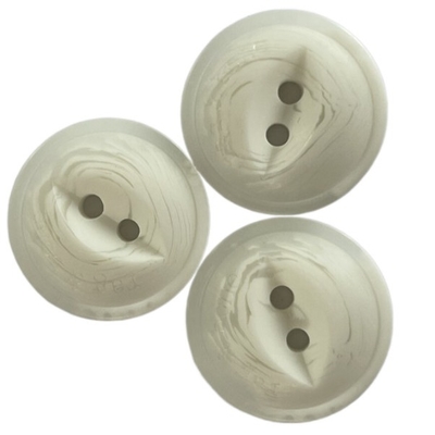 Boutons de manteau en plastique de conception d'oeil de poissons outre du trou blanc de la couleur deux dans 27L pour le manteau de couture