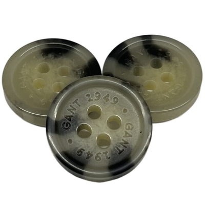 26L a gravé la couleur de Brown de trou de la jante 4 de Logo Fake Horn Button With