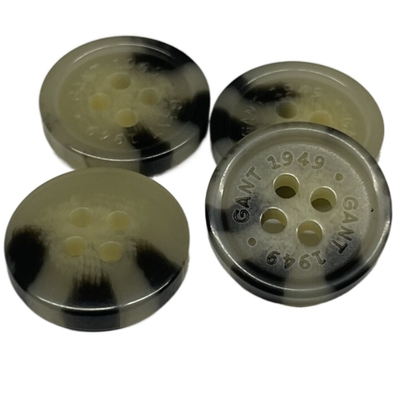 26L a gravé la couleur de Brown de trou de la jante 4 de Logo Fake Horn Button With
