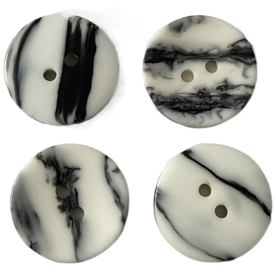 Boutons de polyester de chandail avec la conception simple de marbre d'imitation des trous 30L de l'effet deux