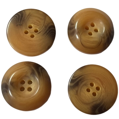 19mm effet en plastique de klaxon de quatre de trous boutons de manteau autour des boutons en plastique de Brown
