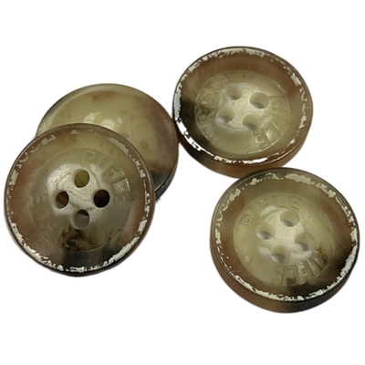 Le matériel naturel de klaxon de pardessus boutonne quatre que le trou 36L a gravé le logo