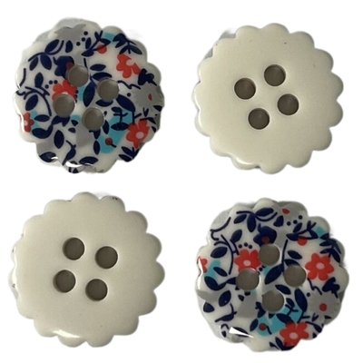 La résine en soie de fleur de chemise d'impression boutonne 4 trous 20L pour le chemisier de couture