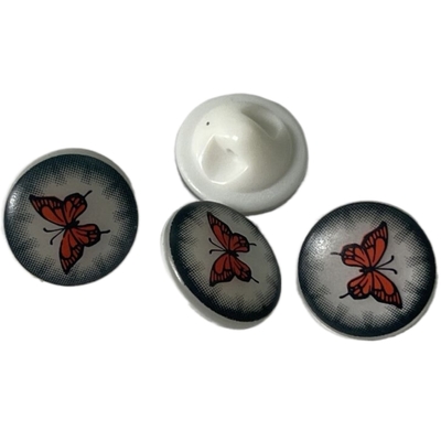 Boutons de couture de résine en plastique de jambe de chemise avec ODM 18L imprimé en soie