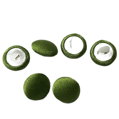 Boutons couverts de tissu de chandail du manteau des femmes avec la couleur verte 16L de jambe en plastique