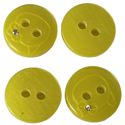 Couleur jaune Diy de Crystal Buttons 18L de Faux de chemise de résine pour la chemise de couture