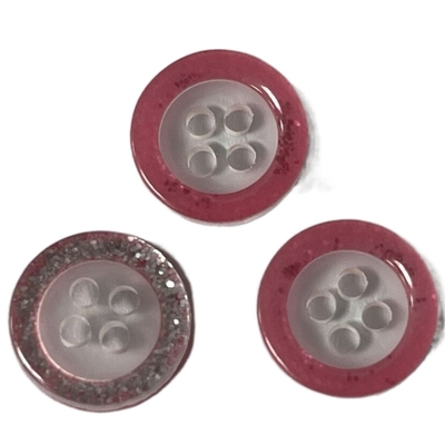 Boutons de chemise transparents avec le scintillement rose Rim Use On Shirt Blouses