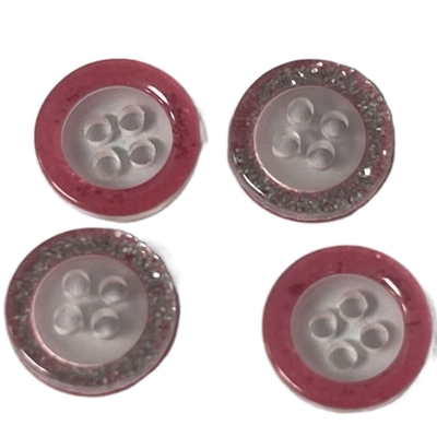 Boutons de chemise transparents avec le scintillement rose Rim Use On Shirt Blouses
