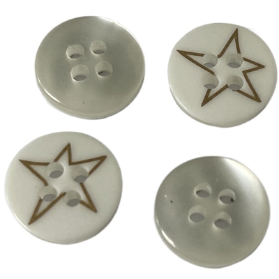 Boutons Sil de résine de la perle de Faux 20mm ? Utilisation d'étoile d'or d'impression de Ked sur le vêtement de chemisiers