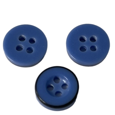 La résine en plastique de 4 trous boutonne la couleur de 11mm Bule avec Rim Use For Sewing noir
