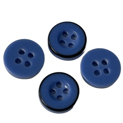 La résine en plastique de 4 trous boutonne la couleur de 11mm Bule avec Rim Use For Sewing noir