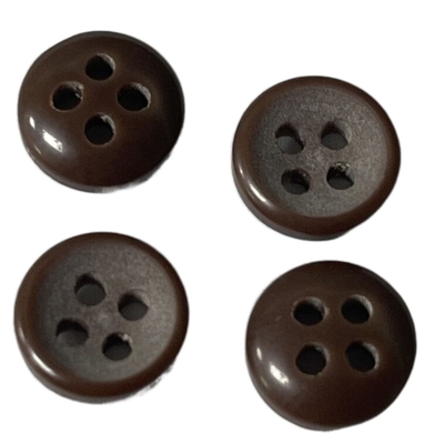 Couleur en plastique des boutons 4-Holes Brown foncé de fantaisie de résine dans 15L pour la chemise de couture