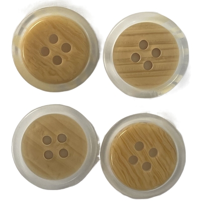 Boutons en bois de faux de polyester avec Rim Use On Coat transparent